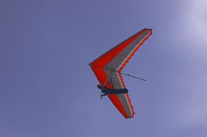 red hang glider