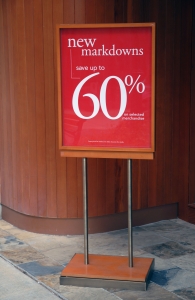 department sale sign