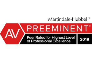 Martindale-Hubbell / Av Preeminent / Peer Rated for Highest Level of Professional Excellence 2018 - 